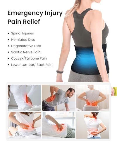 Koonie 2 Extra Large Ice Pack for Back Pain Relief with Extension Strap, Cold and Hot Packs for Injuries, Reusable Lower Back Ice Pack Wrap for Lumbar Surgery, Sciatica, Herniated Disc, Coccyx Pain - size: Extra Large