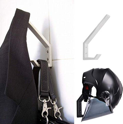 4PCS Helmet Holders Plastic Hanging Hooks Wall Mounted Hangers Hat Glove Bag Shoe Clothes Rack (Black-4PC) - color: Black-4PC