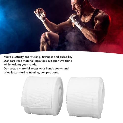 GOTOTOP 2pcs Boxing Handwraps Cotton Quick Drying Semi Elastic Sports Hand Wraps Kickboxing Muay Thai 5m