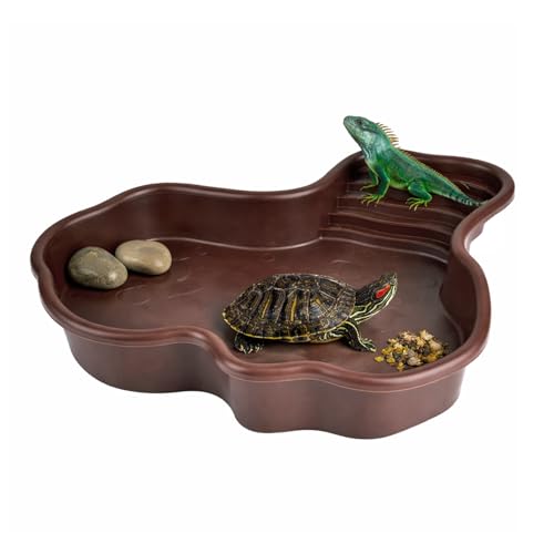 Large Reptile Water Dish with Non-Slip Bottom – Snake Water Bowl,Tortoise Habitat Accessories for Turtle,Gecko,Lizard,Bearded Dragon