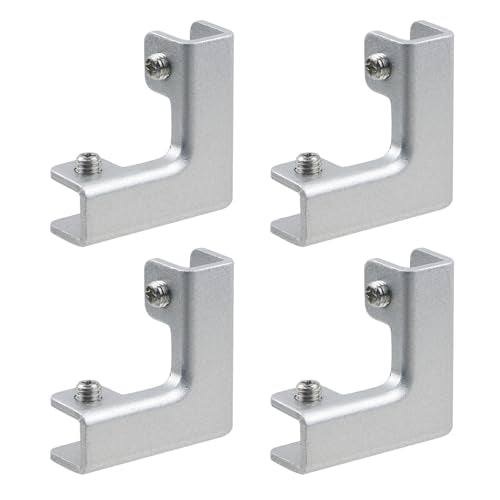 Geesatis 4Pcs L Shape Glass Fixing Clip Accessories,Aluminum Alloy,Reinforced Clip for Rimless Aquarium Shower Door Cube Glass Panel Fixing(Silver) - style: L Shape Glass Fixing Clip（Silver）