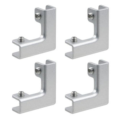 Geesatis 4Pcs L Shape Glass Fixing Clip Accessories,Aluminum Alloy,Reinforced Clip for Rimless Aquarium Shower Door Cube Glass Panel Fixing(Silver) - style: L Shape Glass Fixing Clip（Silver）