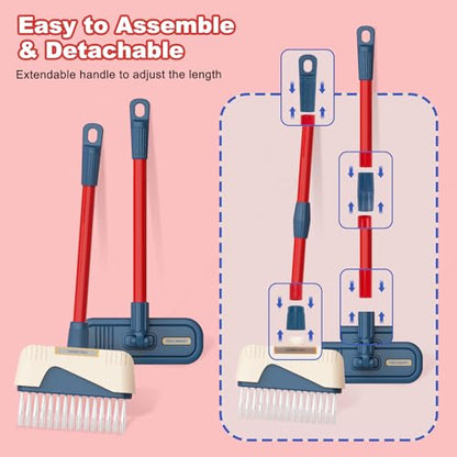 Toddler Toys Cleaning Set, Kids Cleaning Toy Stand Set, Pretend Play Home Cleaning Tools Toys Playset，Broom, Dustpan, Mop, Duster - color: Cleaning Stand Set