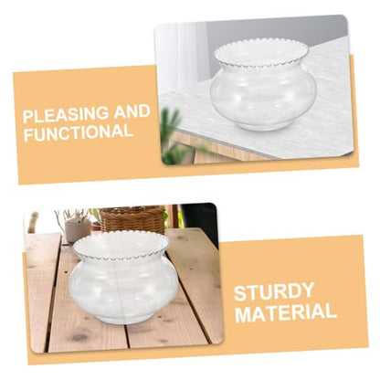PRETYZOOM Plastic Betta Fish Tank Bubble Planter Pot Round Aquarium Bowl for Home Decor Easy Maintenance Cleaning for Wedding Party Decorations