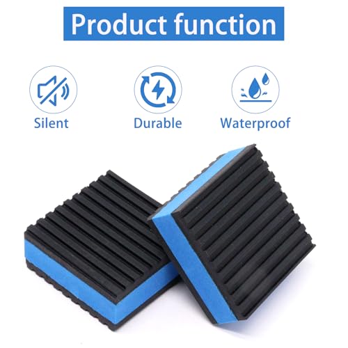 Rubber Anti Vibration Pads, Heavy Duty Mechanical Vibration Isolator Pads for Washing Machine, Dryer Air Conditioner (2" × 2" × 7/8", 4pcs) - size: 2" × 2" × 7/8"