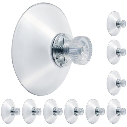 10 Pack 41mm Suction Cups with Screws Nut, Clear PVC Sucker Pads Holder, Strong Sucker Suction Cup Holder for Window, Bathroom Wall, Car Shade, Home Decoration - size: 41mm
