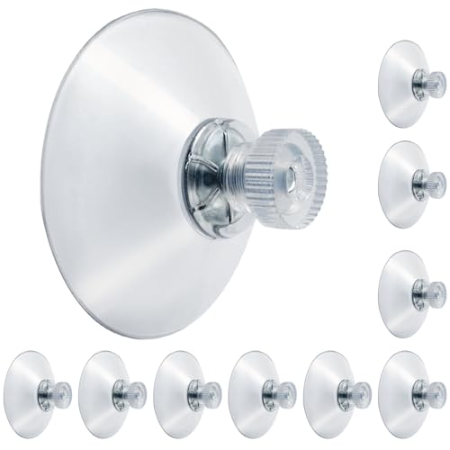 10 Pack 41mm Suction Cups with Screws Nut, Clear PVC Sucker Pads Holder, Strong Sucker Suction Cup Holder for Window, Bathroom Wall, Car Shade, Home Decoration - size: 41mm