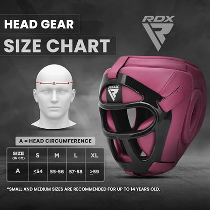 RDX Boxing Headgear MMA Muay Thai, Removable Face Grill, Head Gear for Sparring Grappling Martial Arts Kickboxing Taekwondo Karate BJJ Training - color: Pink, size: Large