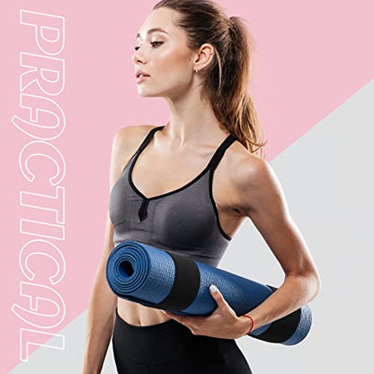 Honoson 4 Pcs Nylon Yoga Mat Strap Bungee Band for Mat Storage, Black