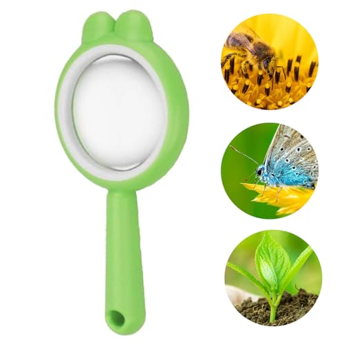 Small Magnifying Glass, 4X Handheld Reading Magnifiers, Adult Exploration Learning Tools for Reading, Back to School Supplies - color: Green