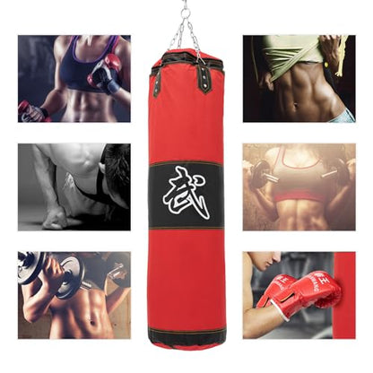 Punching Bag for Adults, PU Heavy Boxing Bag Set, Unfilled Heavy Punching Bag