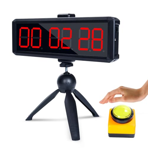 Large Stopwatch with Start/Stop Button、LED Digital Timer with Stand、360° Press Button、Stopwatch for Obstacle Course、Fitness Clock for Home Gym、Interval Timer for Exercise (1.5 red) - color: 1.5 Red
