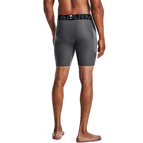 Under Armour Men's Armour Heatgear Compression Shorts - color: Carbon Heather (090)/Black, size: Medium Tall