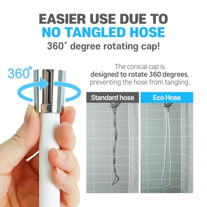 Eco Shower Hose 79IN/2M – Flexible, Durable, Leak-Proof, Replacement Hose for Handheld Shower Heads, Universal Fit, Easy Install, Eco-Friendly, Rust Resistant SILVER ECOHOSE-79-SLV - color: Silver