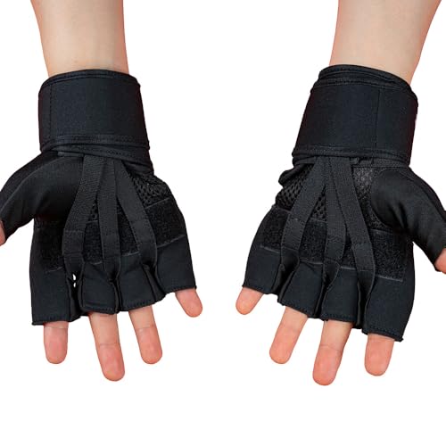 Boxing Hand Wraps Inner Gloves Men Women, Quick 45cm Long Wrist Straps, Elasticated Padded Fist Under Mitts Protection, Muay Thai MMA Kickboxing