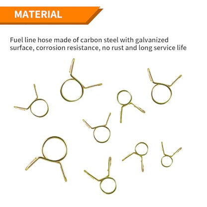 330PCS Spring Hose Clamps - Stainless Steel 5-13mm (1/4"-1/2") Secure Seal Clamps Kit for Automotive Fuel Lines, Water Pipes & Appliances, 9 Sizes Compact & Strong