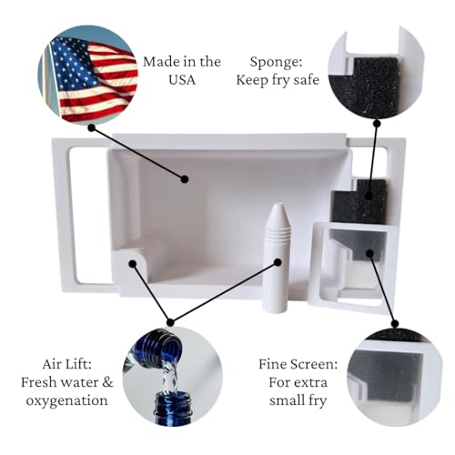 in Tank, Breeder Box with Air Lift, Outflow Sponge, and Screen for Extra Small Fry