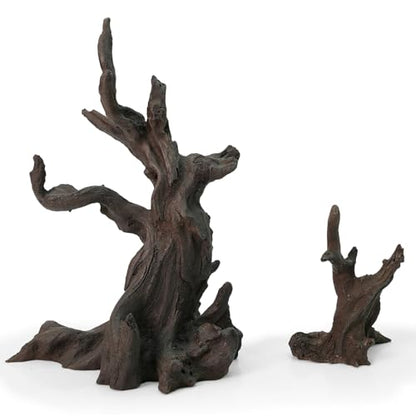 FZONE Resin Aquarium Driftwood, Aquarium Tree Decoration for Nano Aquascaping and Hardscape - size: 03Driftwood:6.7×4.7×3.0"/3.1×2.4×1.4"