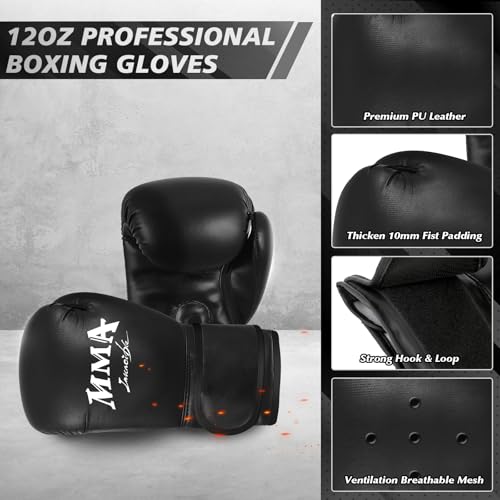 Filled Punching Bag for Adults, 4FT Boxing Bag with Sponge Filler & Gloves - style: Octagon