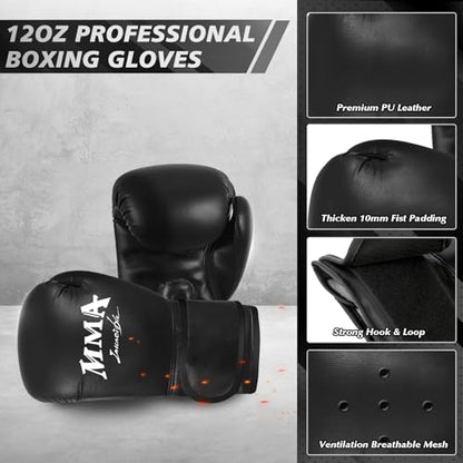 Filled Punching Bag for Adults, 4FT Boxing Bag with Sponge Filler & Gloves - style: Octagon
