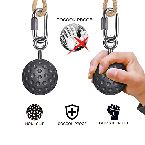 SELEWARE Pull Up Ball, Climbing Grip Attachment for Strength Training | Non-Slip Design Improves Grip Strength, Targets Forearms and Hands, Fits Chin Ups, Kettlebells and Resistance Workouts - color: Black