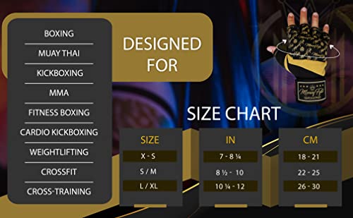 Quick Gel Boxing Wraps Under Boxing Gloves - Kickboxing MMA Muay Thai - Fist, Knuckle, Wrist Wrap Protection Inner Glove Hand Wraps - Men Women Kids - color: Black/Gold, size: X-Small