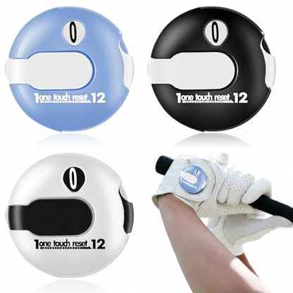 3 Pcs Golf Stroke Counter 1.2" Clip - color: black, white, light blue