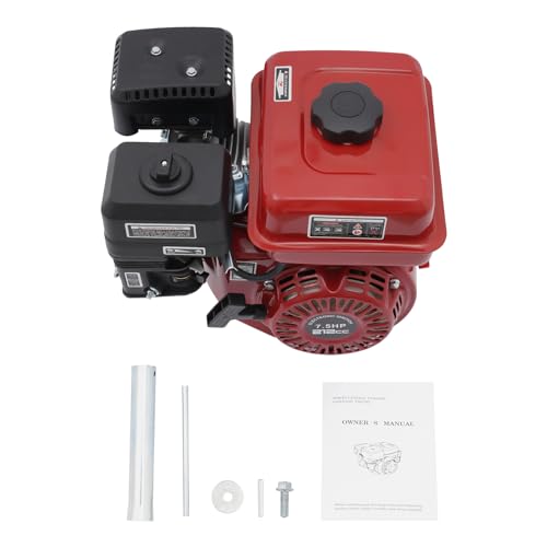 7.5 Hp 4 Stroke Gas Engine, 212CC Heavy Duty Go Kart Engine with Manual Starter, Air Cooling for water pumps, vibrators, generators, machines, vehicles, pressure washers, air compressors and So on