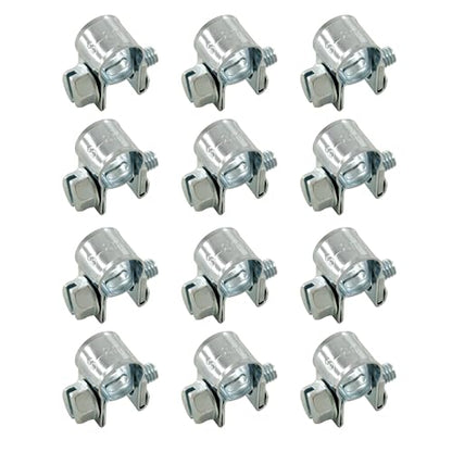 12pcs Gas Line Clamp(6-8mm), Zinc Plated Mini Fuel Hose Clamp Adjustable Tube Clamp for Pipe Fuel Line - size: 6-8mm