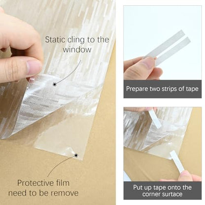 Window Privacy Film, Frosted Glass Window Film with Non-Adhesive UV Blocking Clings Removable Window Stickers Decorative Frosting Vinyl Film for Home Office 23.6 x 78.7 Inches - size: 23.6 x 78.7