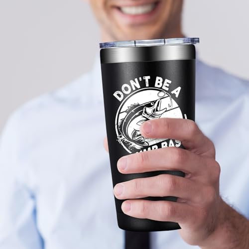 Grifarny Fishing Gifts for Men - Fathers Day Gift for Fisherman - Fishing Gifts for Husband, Dad, Boys, Grandpa - Fish Tumbler Cup 20 Oz - color: Fishing Gifts Black