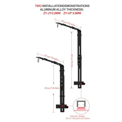 Aquarium Light Riser, Aquarium Light Bracket, Aluminum Alloy High Adjustable Aquarium Light Holder,Fish LED Aquarium Light Stand for Hanging Lamp (Black)
