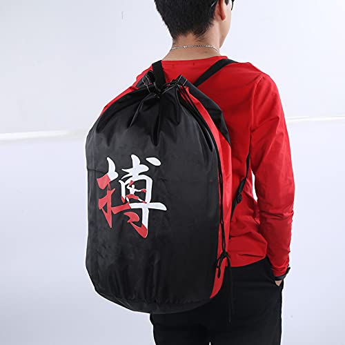 52 x 43 cm / 20.5 x 16.9 in Taekwondo Drawstring Backpacks, Oxford Cloth Unisex Gym Sports Bag, Taekwondo Sparring Backpack - size: Protective gear bag with the word fight