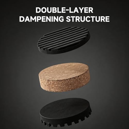 Tuneful Cables Sound Insulation and Vibration Damping Pads, Wooden Rubber Pads to Reduce Vibration and Jolts, with a Diameter of 1.77in, Round (Each Pack Contains 4 Pieces)