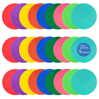 Poly Spots Spot Markers 4 Inch & 9 Inch Multicolor Floor Dots - style: 9inch 27pcs