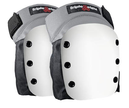 Triple Eight Street Knee Pads for Skateboarding and Roller Derby with Adjustable Straps (1 Pair) - color: Gray/White, size: Large