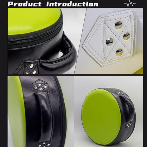 Custom Boxing Punch Shield, Round Punching Mitts, Taekwondo Pad, Focus Target for MMA Muay Thai Kickboxing Boxing Coaches & Training Equipment - color: Fluorescent Green