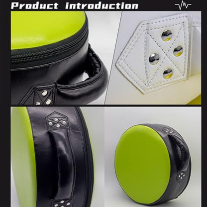 Custom Boxing Punch Shield, Round Punching Mitts, Taekwondo Pad, Focus Target for MMA Muay Thai Kickboxing Boxing Coaches & Training Equipment - color: Fluorescent Green