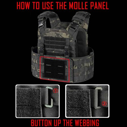 6 Piece Tactical Bag Insert Pack, Modular Elastic Loop Panel Organizers Pouch Insert Attachment with Hook Backed Fastener for Backpack Accessories