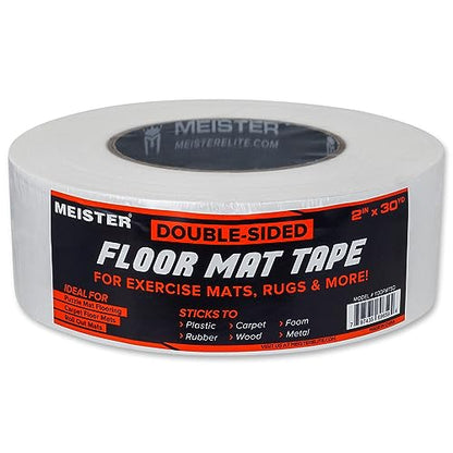 Meister Double-Sided 2" Floor Mat Tape - Secures Exercise Mats & Rugs