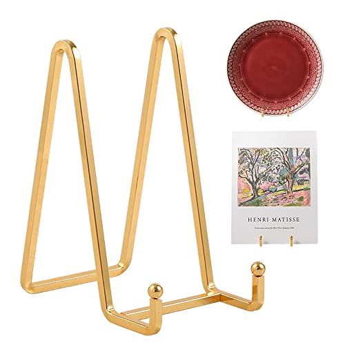 Plate Holder Easel Display Stand - 6 inch Metal Plate Stands for Display - Tabletop Picture Stand - Gold Iron Easels for Display Pictures | Photo Frames | Book | Decorative Plates | Plaque - 2 Pack - size: 6 inch-2