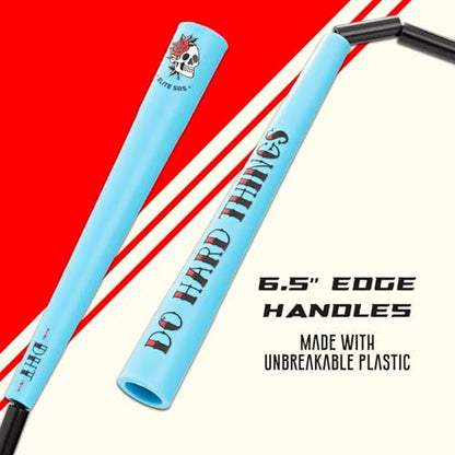 Elite Jumps Edge Beaded Adjustable Jump Rope, Do Hard Things - color: White/White-Blue-Black