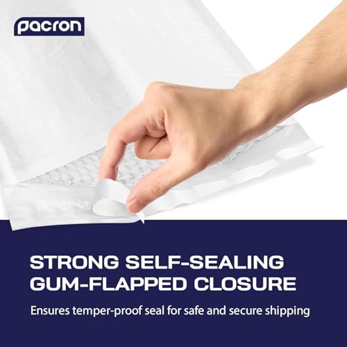 200-Pack Waterproof Poly Bubble Mailers 8.5 x 12 - Thick, Durable, Instant Seal Envelopes with Strong Adhesive - Pacron Protective Shipping Mailers for Jewelry, Cosmetics, SD Cards, USB Cables - size: 8.5 x 12 | 200 Pack