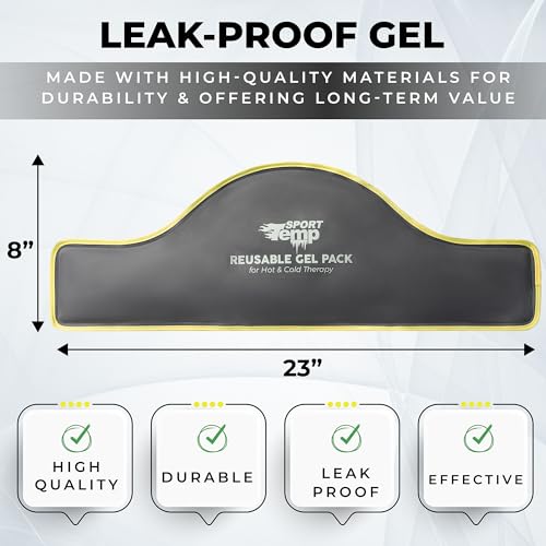 Hot & Cold Reusable Gel Pack Wrap for Neck/Shoulder/Back Pain Relief - Flexible Soft Compress - Ice & Heat Therapy for Rotator Cuff, Cervical, Pain, Swelling, Injuries and Surgery - Sport Temp - size: Neck/Shoulder (Pack of 1)