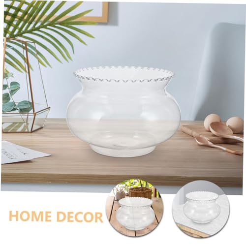 PRETYZOOM Plastic Betta Fish Tank Bubble Planter Pot Round Aquarium Bowl for Home Decor Easy Maintenance Cleaning for Wedding Party Decorations