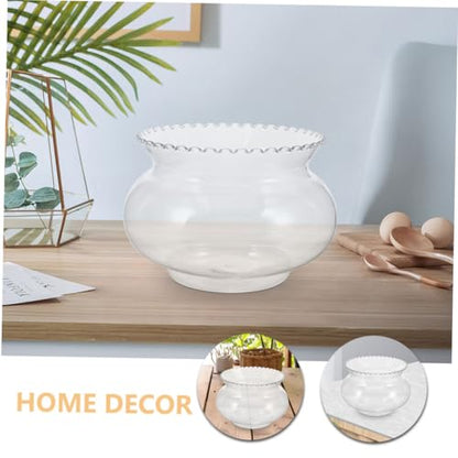 PRETYZOOM Plastic Betta Fish Tank Bubble Planter Pot Round Aquarium Bowl for Home Decor Easy Maintenance Cleaning for Wedding Party Decorations