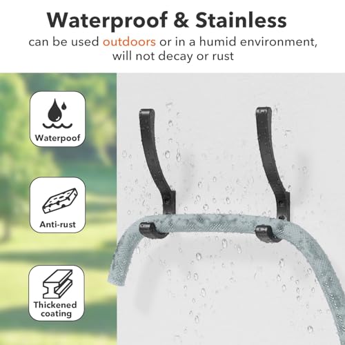 Coat Hooks Wall Mounted, Heavy Duty Hooks Hanging Towel, Black 8 Pack,Metal - size: 8 Pack