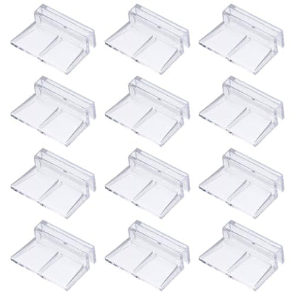 12 Pcs Aquarium Lid Clips, 5 mm Acrylic Aquarium Cover Bracket Fish Tank Lid Older Fish Tank Clip Transparent Durable Easy to Clean, Intended for Rimless Aquariums Top Cover - size: 5 mm