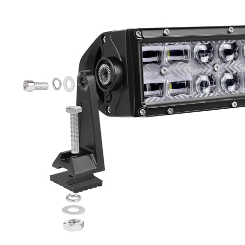 Side Brackets, AKD Part Light Bar Mounting Brackets Kit Universal Side Mount Offroad Truck LED Bar Mounts 2 Pack - color: Black Normal