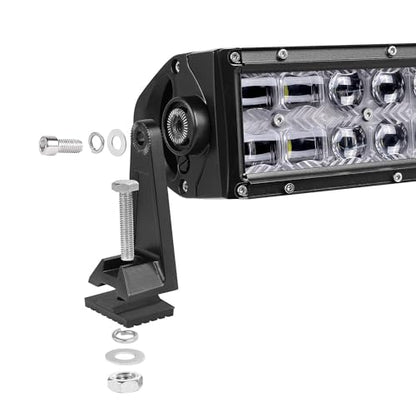 Side Brackets, AKD Part Light Bar Mounting Brackets Kit Universal Side Mount Offroad Truck LED Bar Mounts 2 Pack - color: Black Normal
